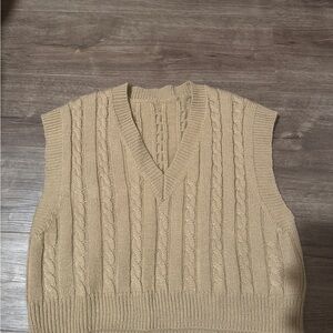 Cable Knit V-Neck Sweater Vest